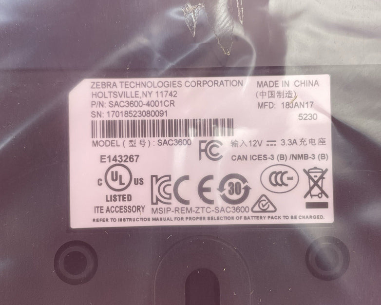 Zebra SAC3600 Series Battery Charger Open Box