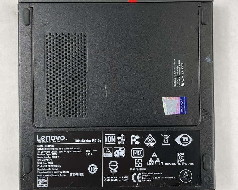 Lenovo ThinkCentre M910Q Micro i5-7500T 2.70 GHz 8 GB RAM No SSD/OS/AC