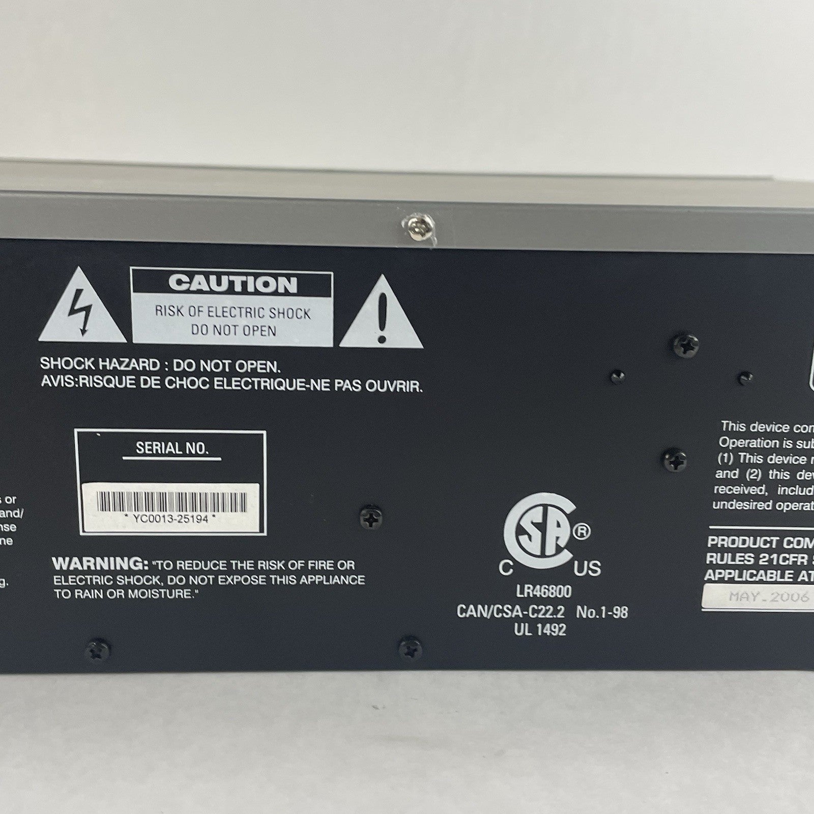 Harman/Kardon FL8385 5-Disc CD Changer For Parts6
