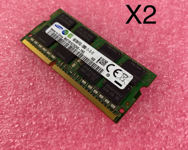 Samsung 8GB PC3L-12800S Laptop Memory Ram M471B1G73QH0-YK0 - Lot of 2