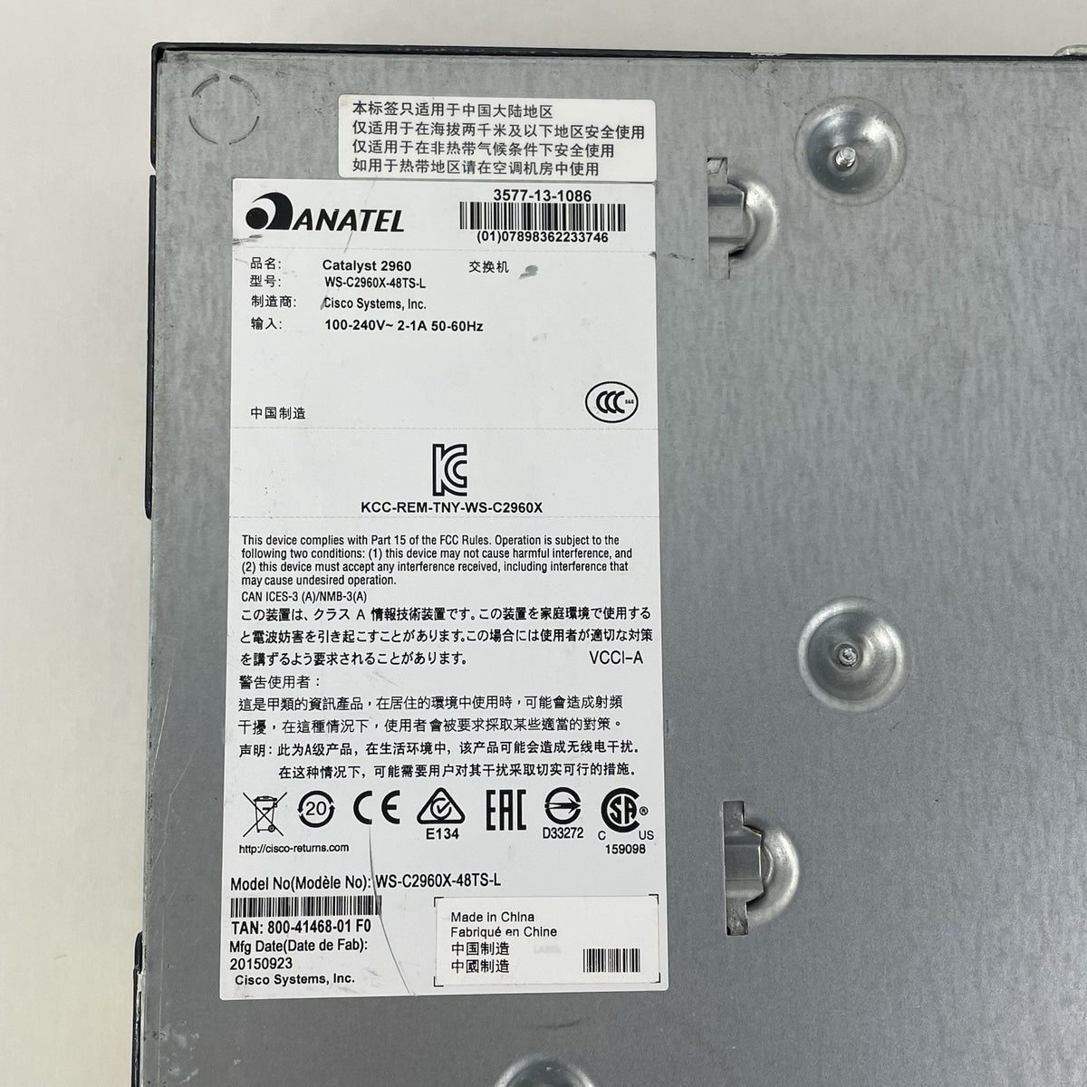 Cisco Catalyst WS-C2960X-48TS-L 48 Port Gigabit Switch V03 - Tested14