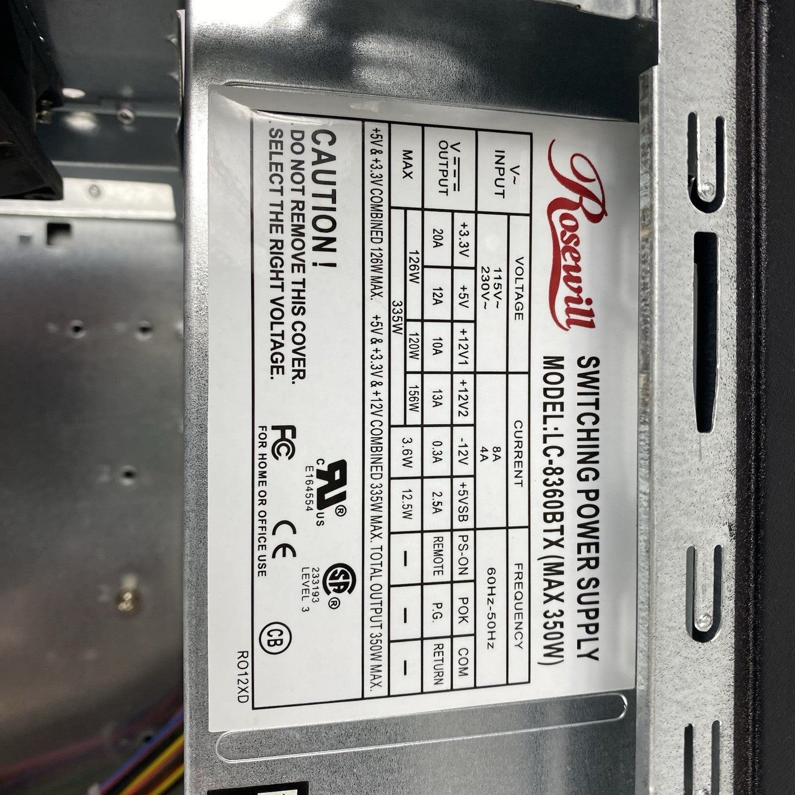 Rosewill R103A Black Steel ATX Mid Tower Computer Case with 350W Power Supply