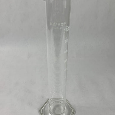 Kimble Kimax 20025-K 1000ml Borosilicate Glass Graduated Cylinder