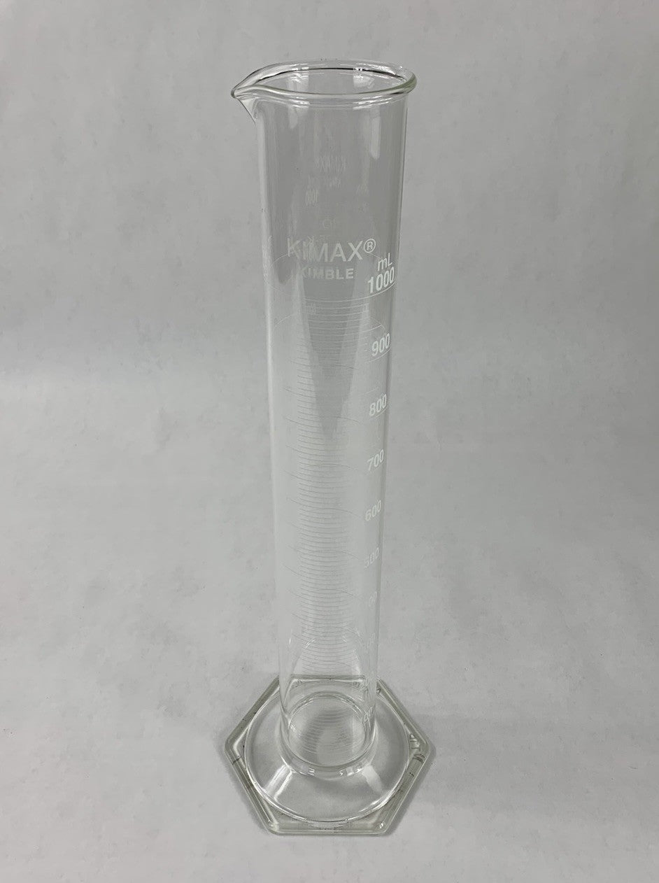 Kimble Kimax 20025-K 1000ml Borosilicate Glass Graduated Cylinder