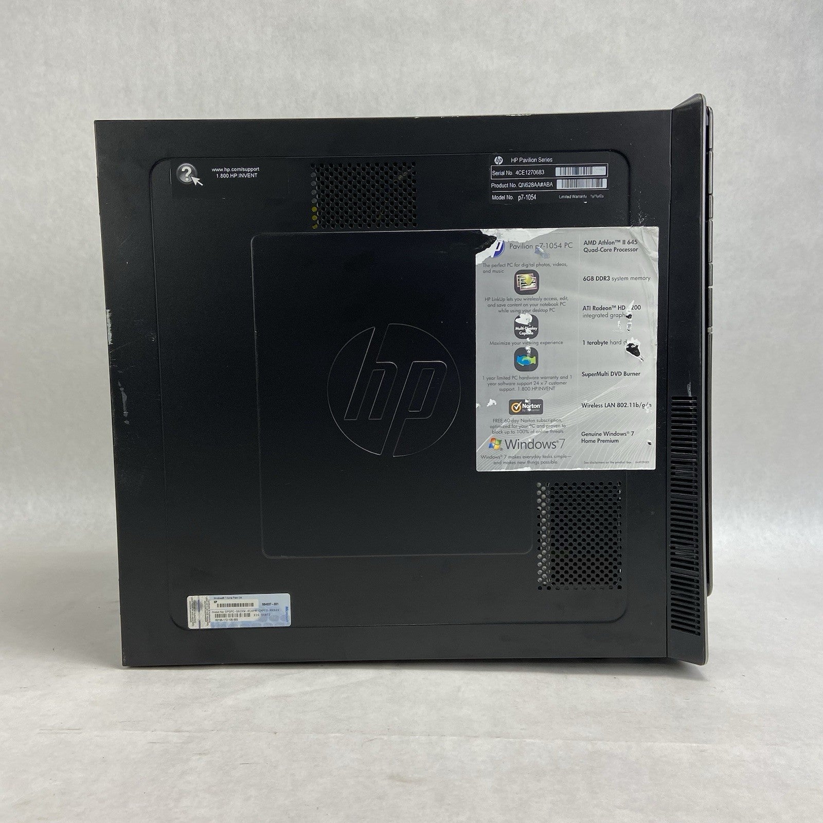 HP Pavilion P7-1054 MT AMD Athlon 2 x4 645 3.1GHz 2GB RAM No HDD No OS5