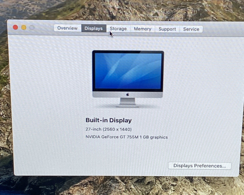 Apple A1419 iMac 2013 27" 3.2GHz i5 16GB RAM 500GB SSD os10.15.8