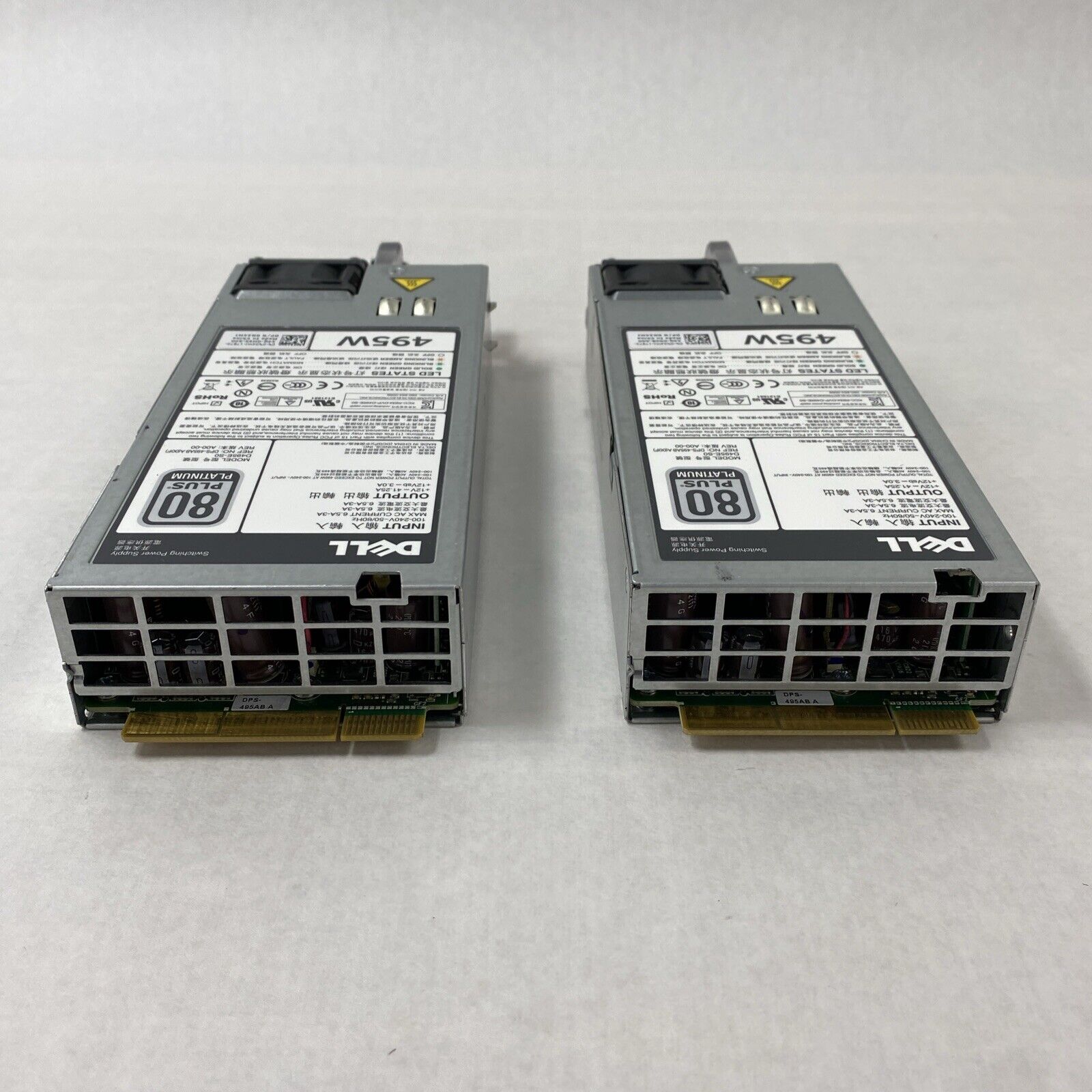 Lot of 2 Dell N24MJ D495E-S0 80 Plus Platinum 495W Power Supply