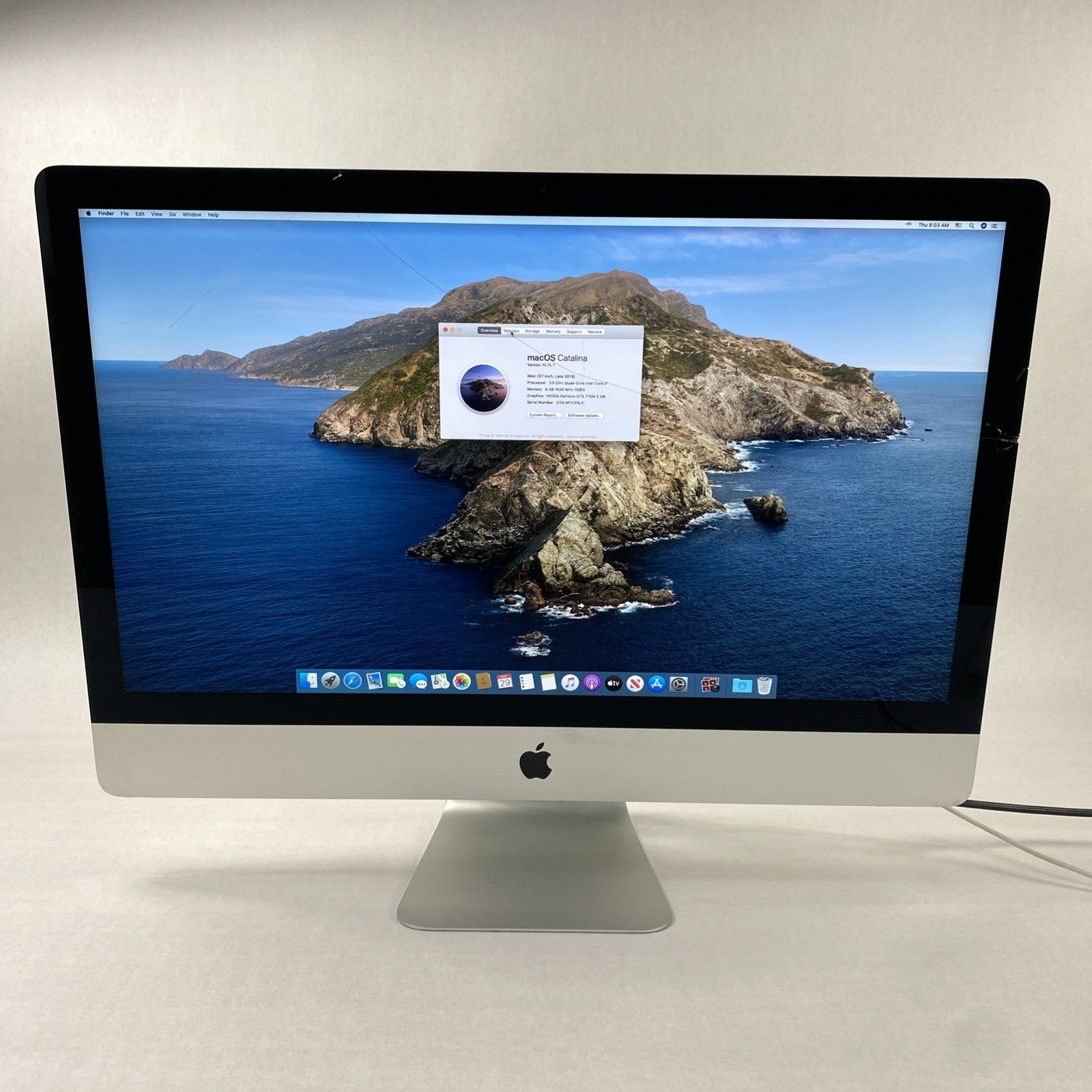 Apple A1419 iMac 2013 27" 3.5GHz Core i7 8GB RAM 1TB HDD macOS 10.15.7