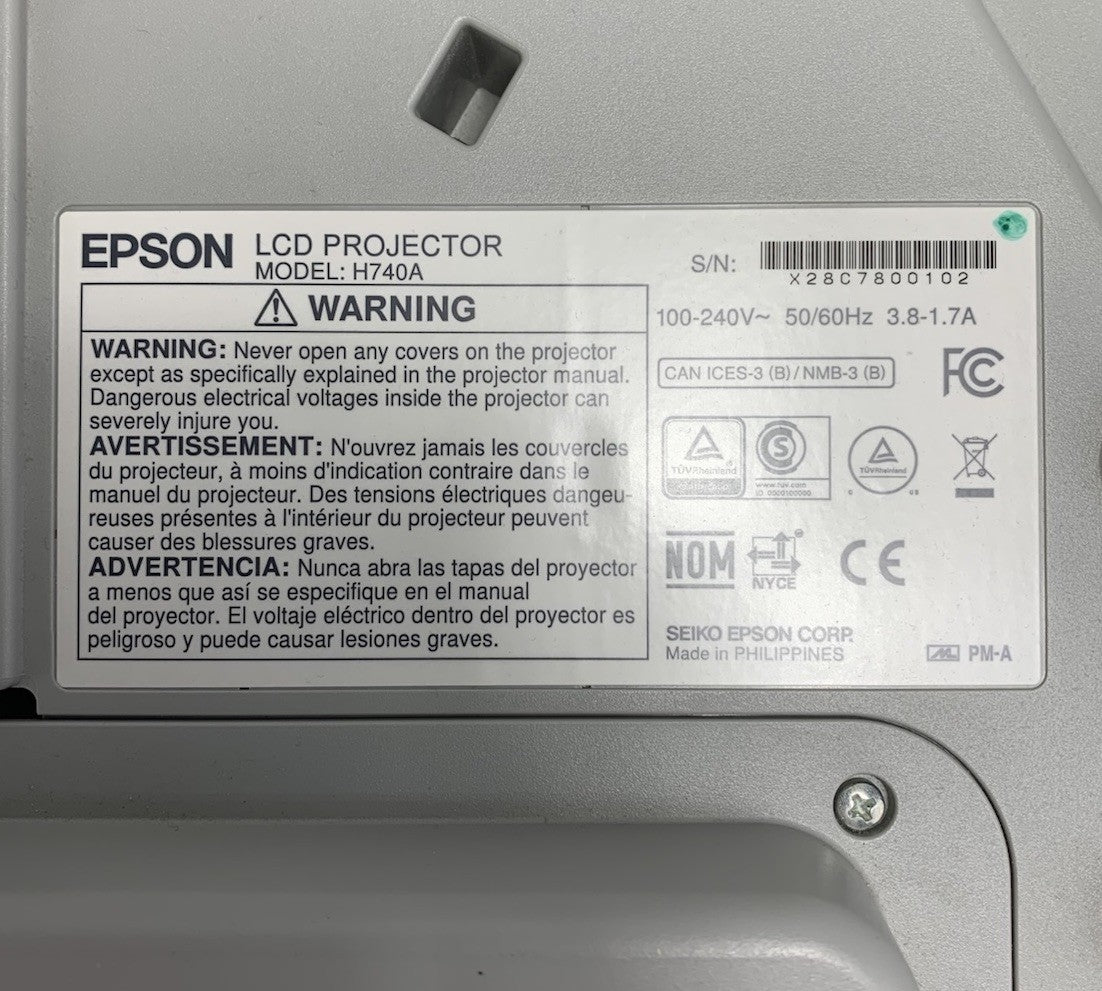 Epson PowerLite 695Wi H740A LCD Lamp Projector 518 Lamp Hours - No Remote7
