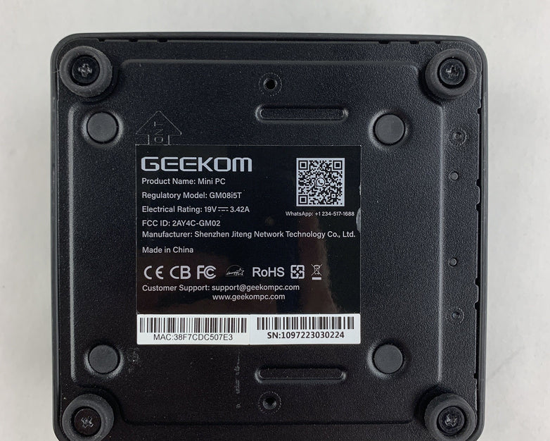 Geekom GM08i5T Mini PC Intel i5-8279U 2.4 GHz 16 GB RAM No OS No HDD No AC