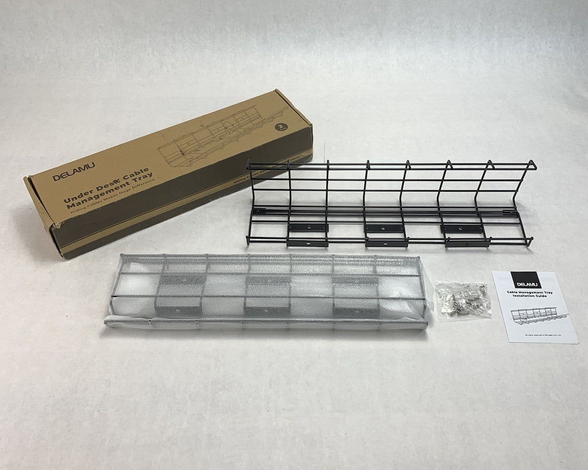 Delamu Under Desk Cable Management Tray 2 Pack