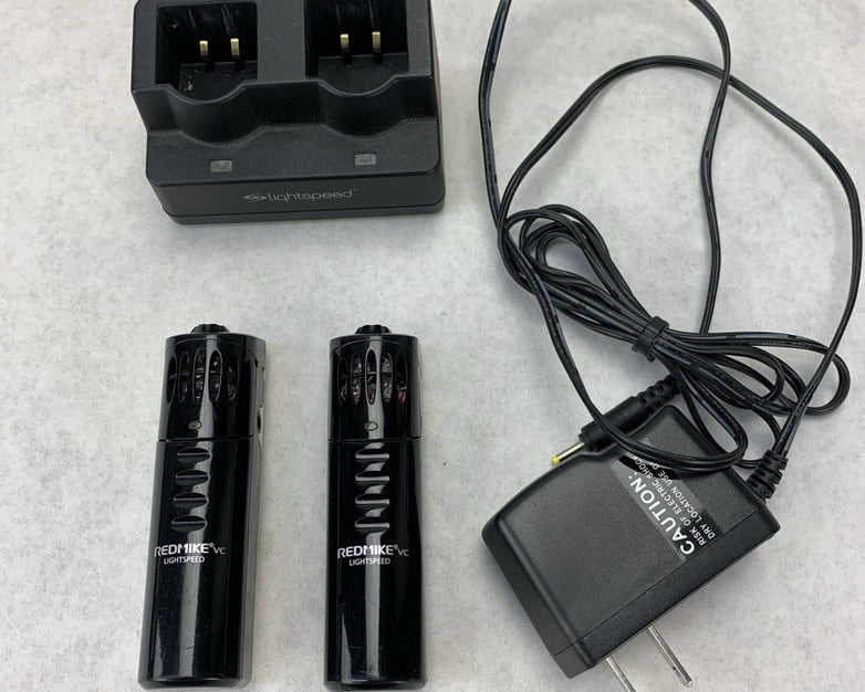 Lightspeed RedMike VC Infrared Microphone Set Charging Base and AC Adapter Black