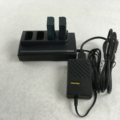 Intermec Z2400 4 Bay Four Slot Battery Charger Charging With 2 7.4V Batteries
