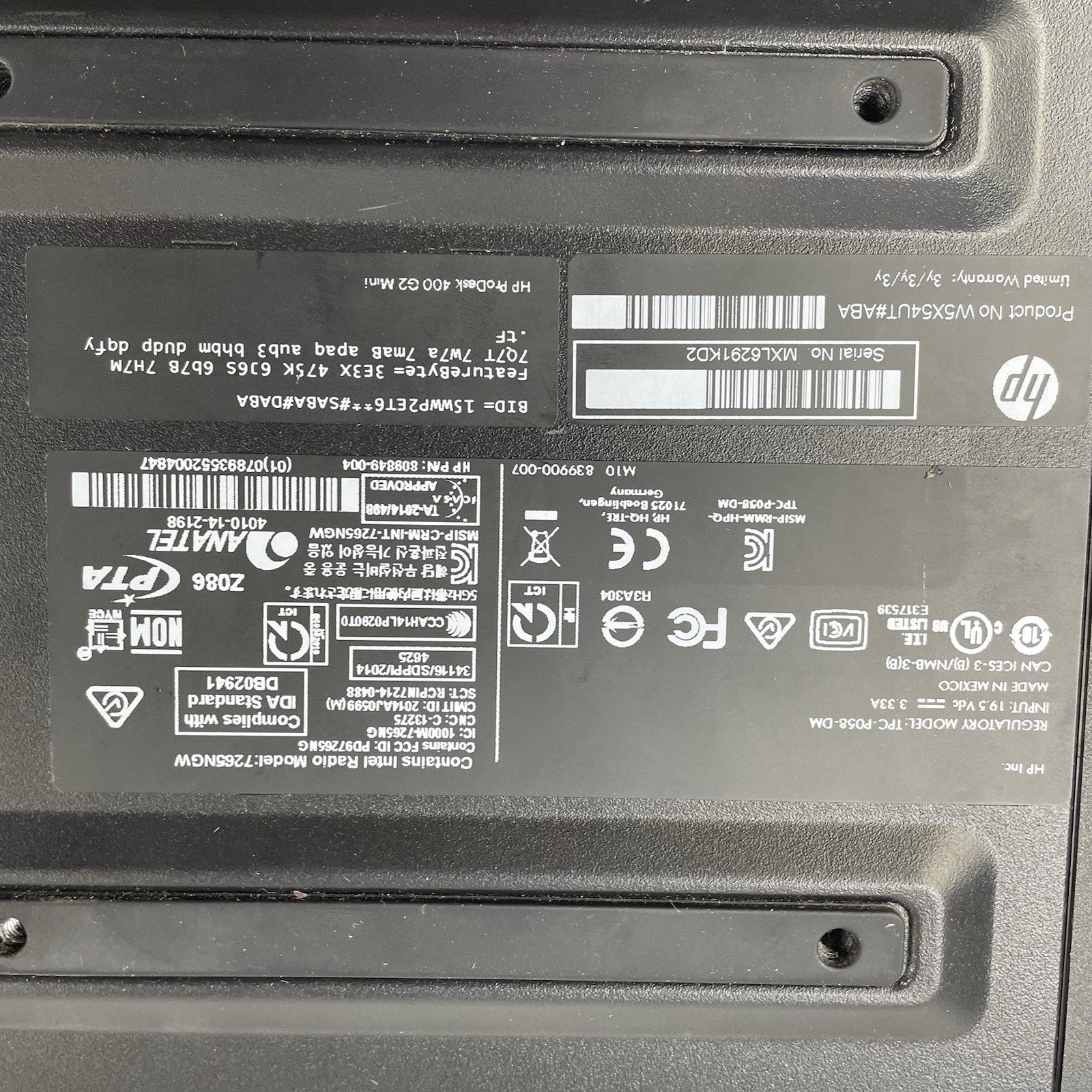 HP ProDesk 400 G2 Micro i3-6100T 3.20 GHz 8 GB RAM No SSD/OS/AC10