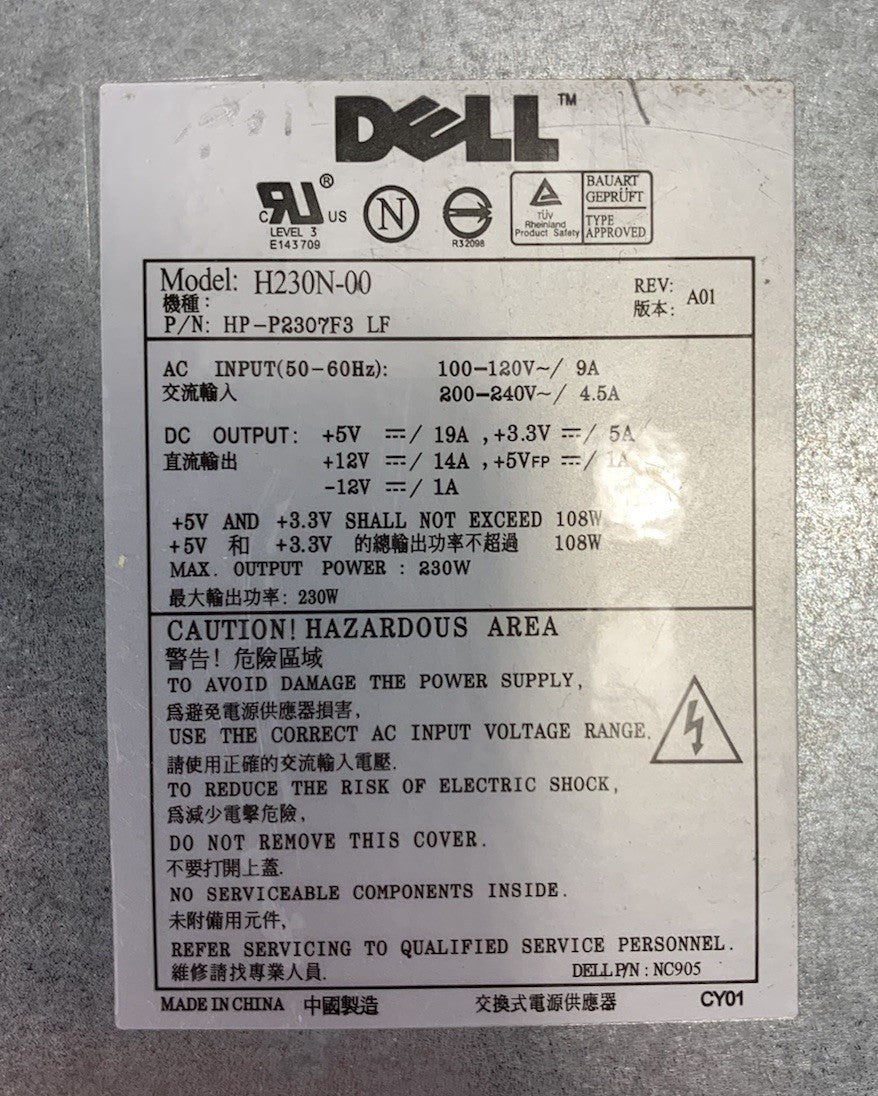 Dell H320N-00 230W Power Supply