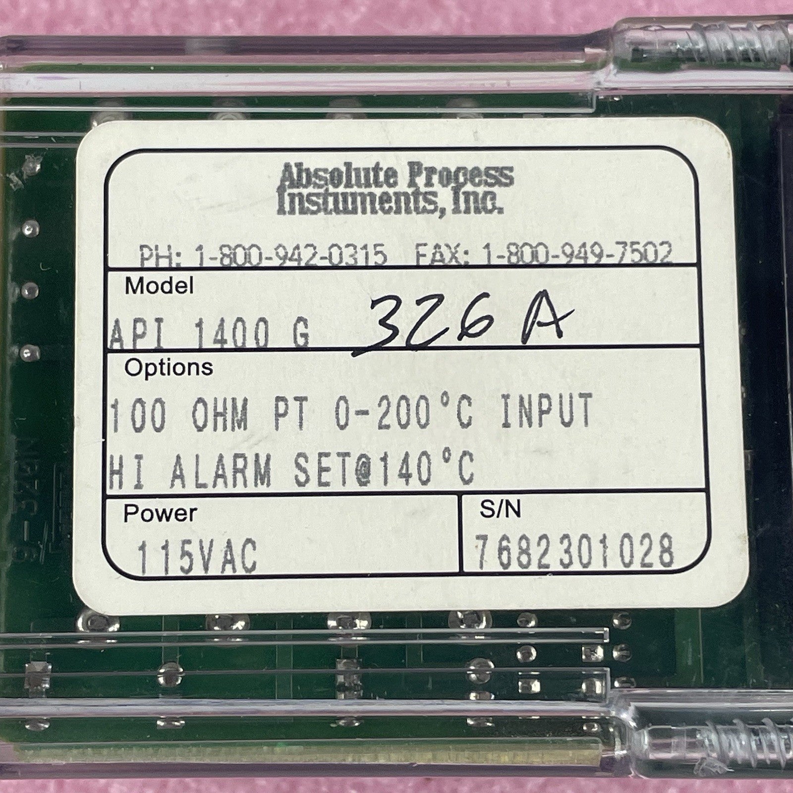 Absolute Process Instruments API Model API-1400 G (M8D)4