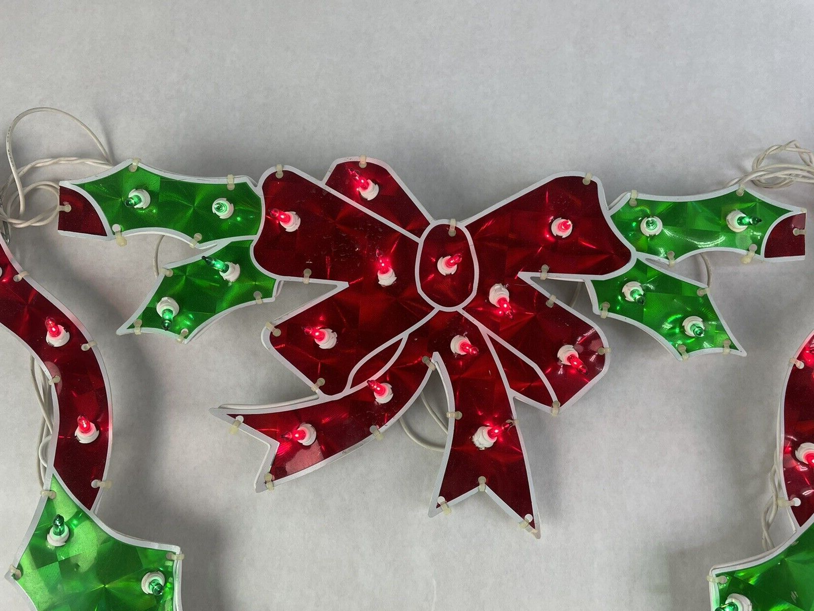Celebrations 48" Holographic Holly With Bow Lighted Sign - Tested