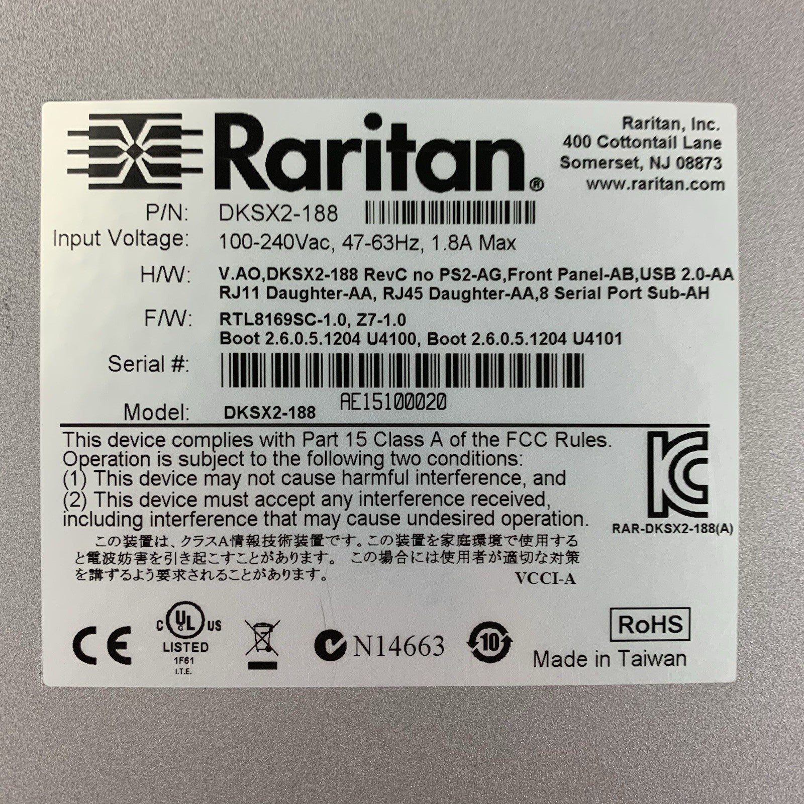 Raritan Dominion DKSX2-188 KSX2-188 KVM Remote Management Switch Tested Reset9