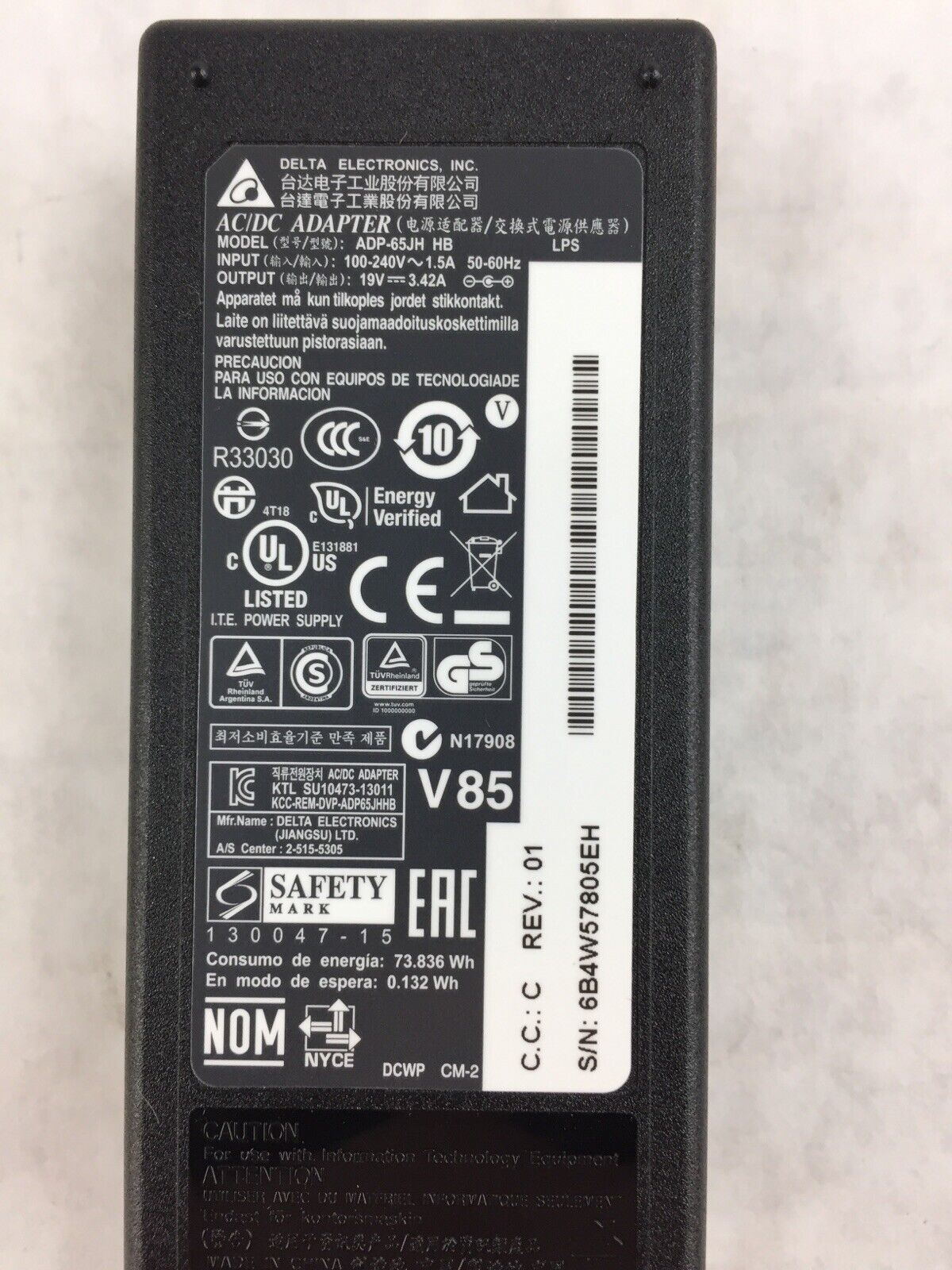 Delta ADP-65JH 19V 3.42A 65W Laptop Charger AC Adapter Power Supply for ASUS