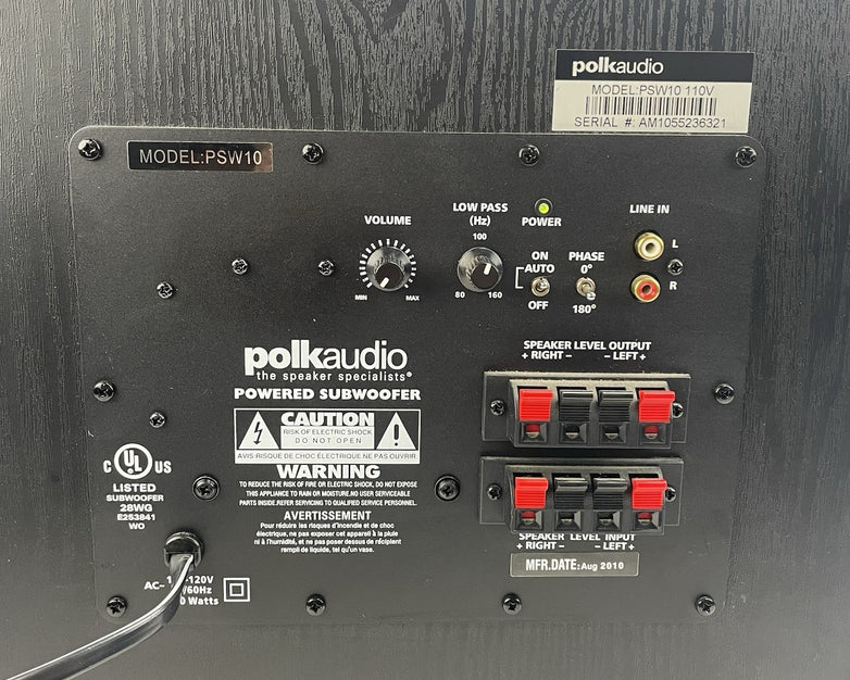 Polk Audio Subwoofer PSW10 110V