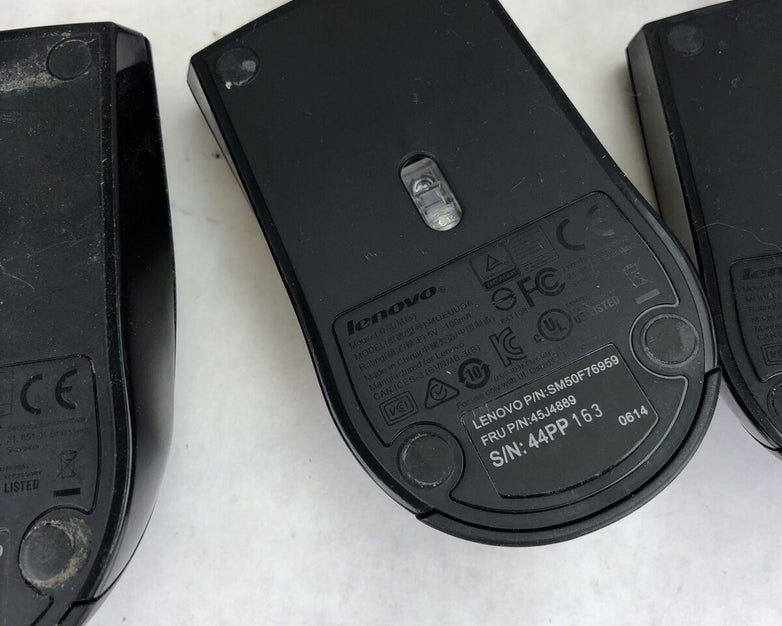 Lenovo MOEUUQA Black Wired USB Mouse (Lot of 4)