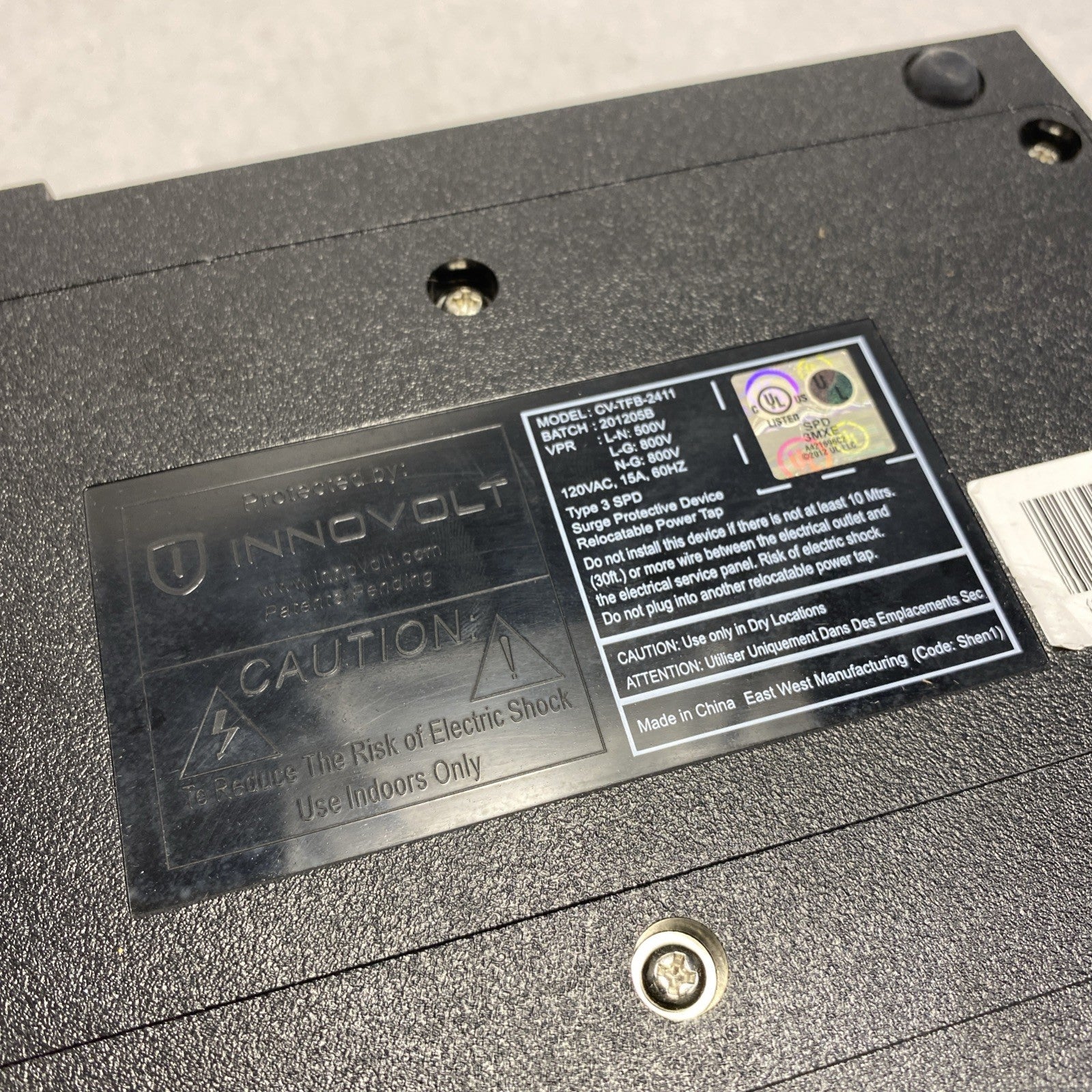 Innovolt CV-TFB-2411 Type 3 Surge Protective Device 120V 15A10