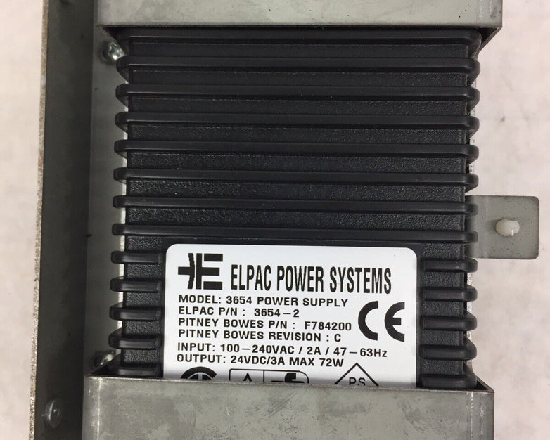 Elpac Power Systems 3654-2 F784200 Power Supply 24 VDC 3 Amp