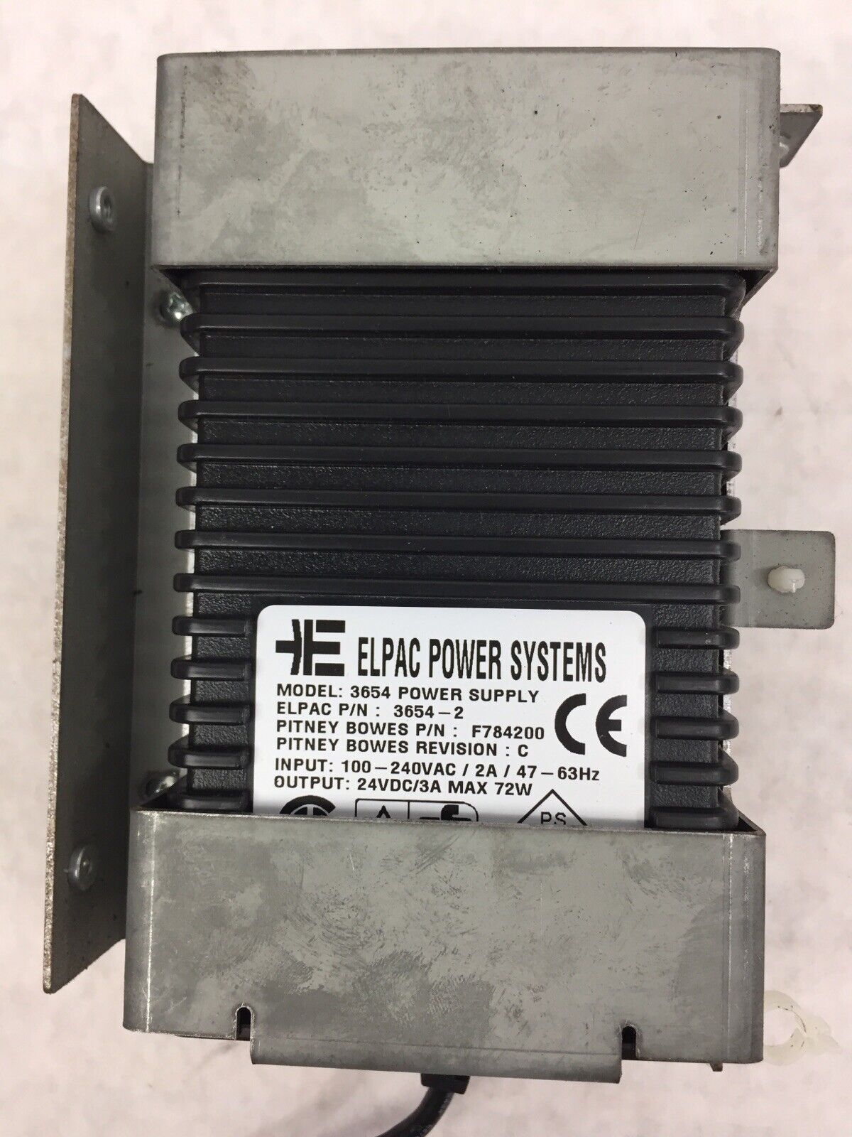 Elpac Power Systems 3654-2 F784200 Power Supply 24 VDC 3 Amp