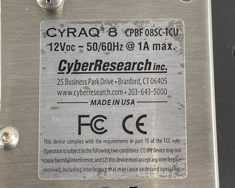 Cyber Research CRBF 08SC-TCU CYRAQ 8 High Resolution 8" LCD Touch Screen Monitor