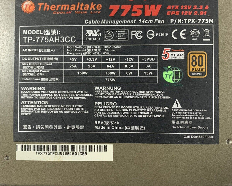 Thermaltake Toughpower XT 775W TP-775AH3CC TPX-775M