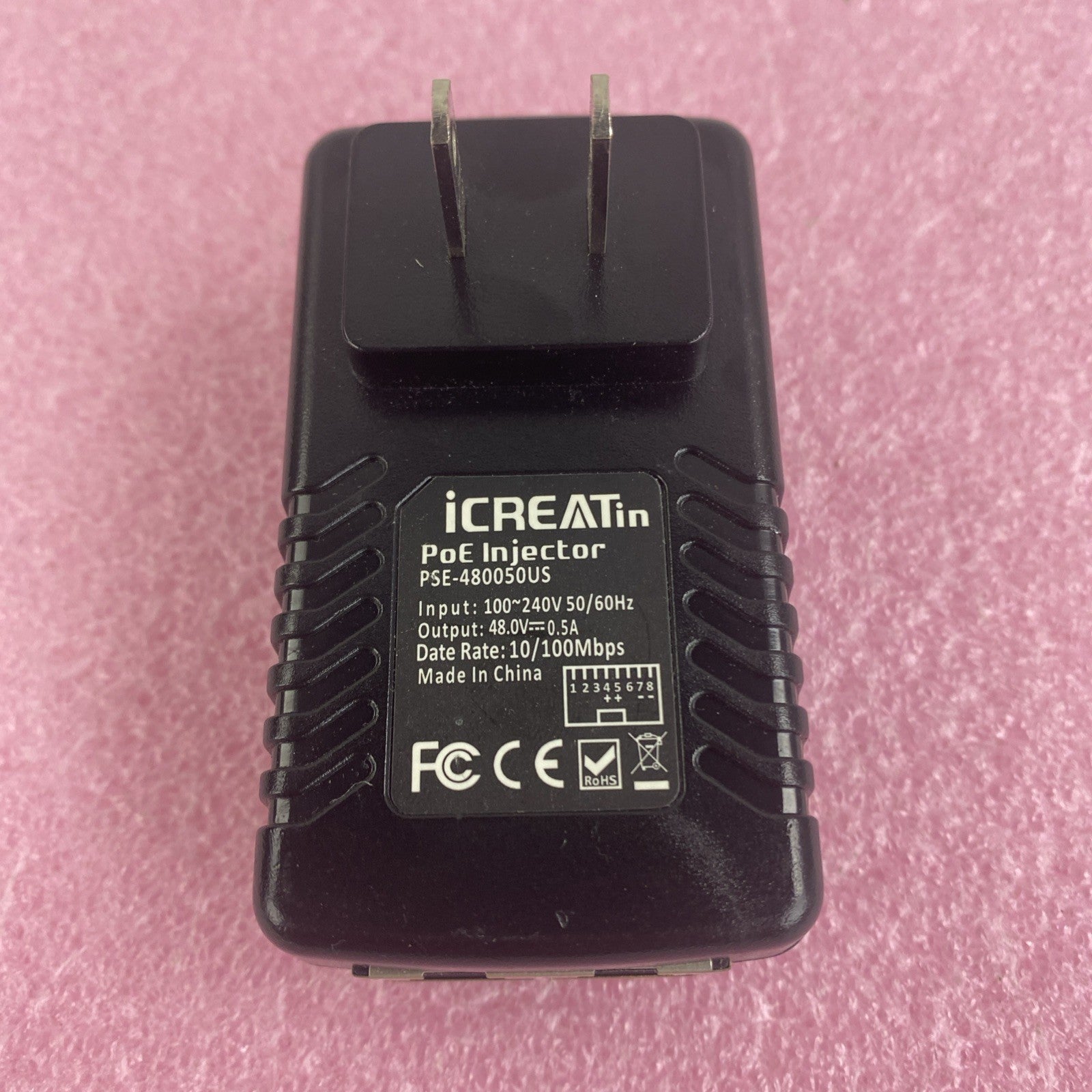iCreatin PSE-480050US 48V PoE Power Injector Ethernet Adapter Lot 53