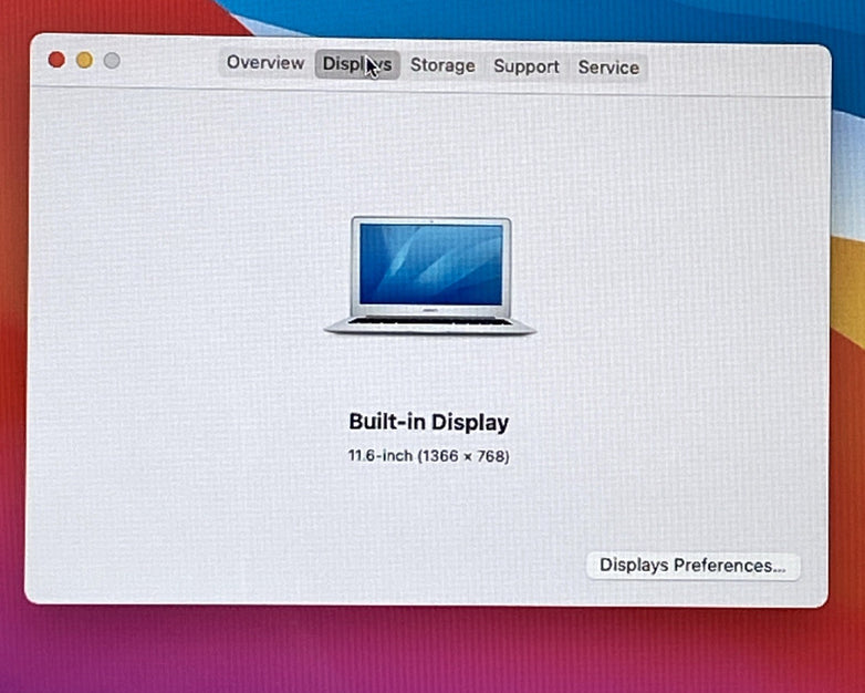 Apple A1465 MacBook Air 2013 11" 1.3Ghz i5 4GB RAM 120GB SSD macOS 11.7.1