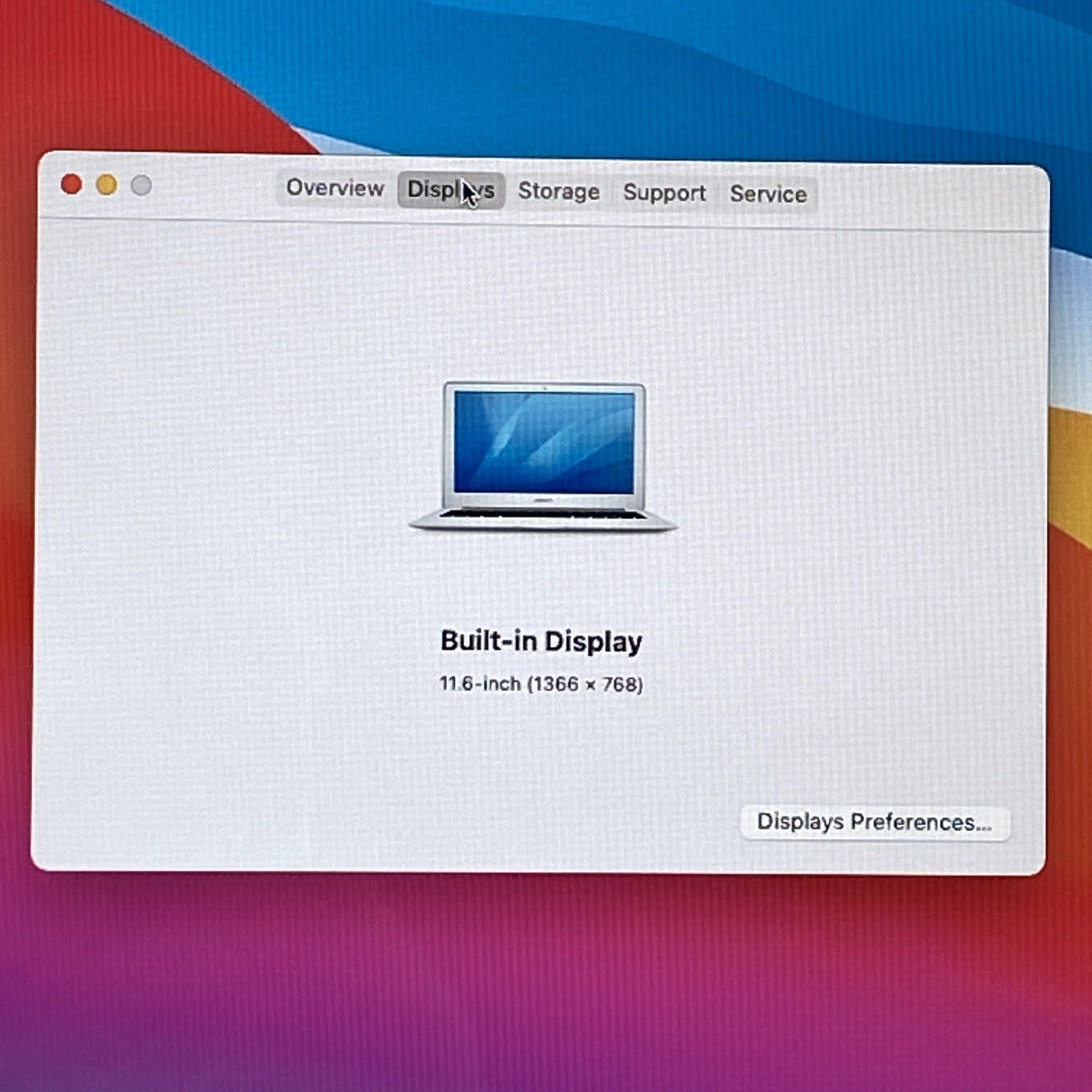 Apple A1465 MacBook Air 2013 11" 1.3Ghz i5 4GB RAM 120GB SSD macOS 11.7.1