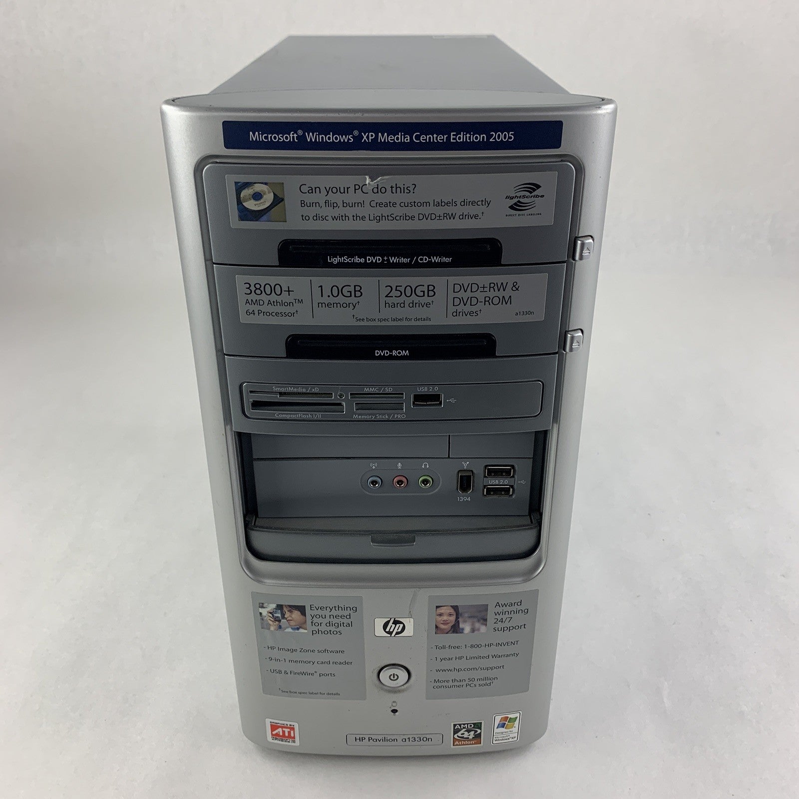 HP Pavilion A1330n Computer AMD Athlon 64 3800+ 2.4 GHz 1 GB Ram No OS No HDD