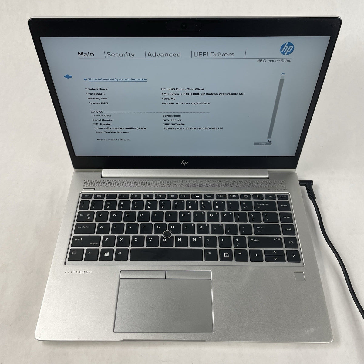 HP mt45 14" Ryzen 3 Pro 3300U 2.10 GHz 4 GB RAM No SSD/OS/AC - Bad DIMM2