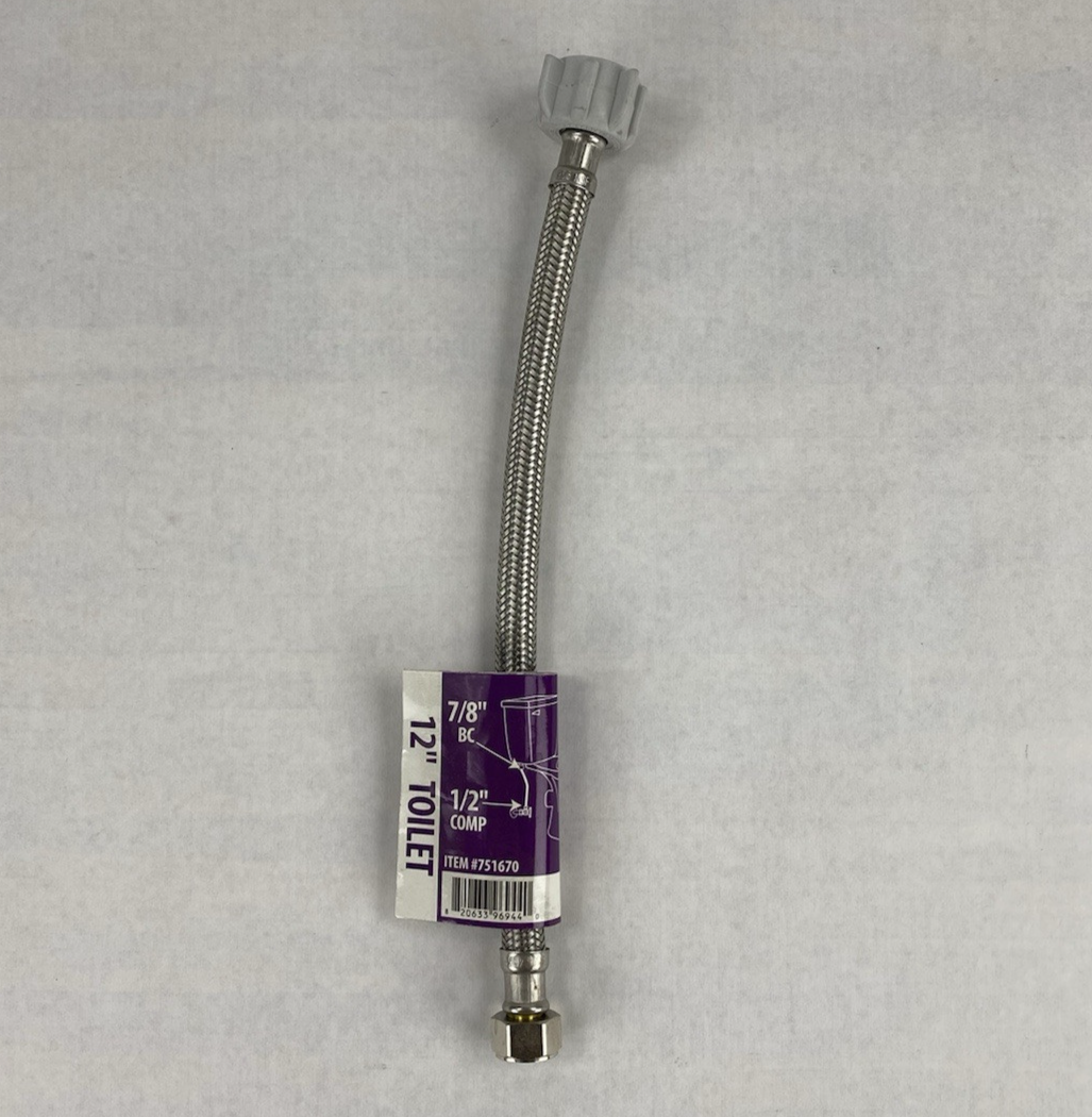Homewerks Worldwide 12" 7/8" BC 1/2" Comp Toilet Hose Lot of 7
