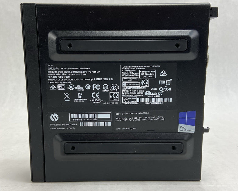 HP ProDesk 600 G2 MFF Intel Core i5-6500T 2.5GHz 0GB RAM No AC/HDD/OS