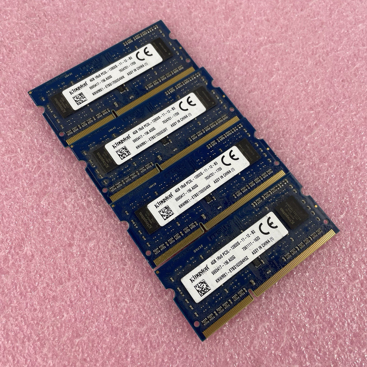 Kingston 4GB DDR3L-1600 PC3L-12800S SODIMM Laptop RAM 9995417-156 Lot of 40