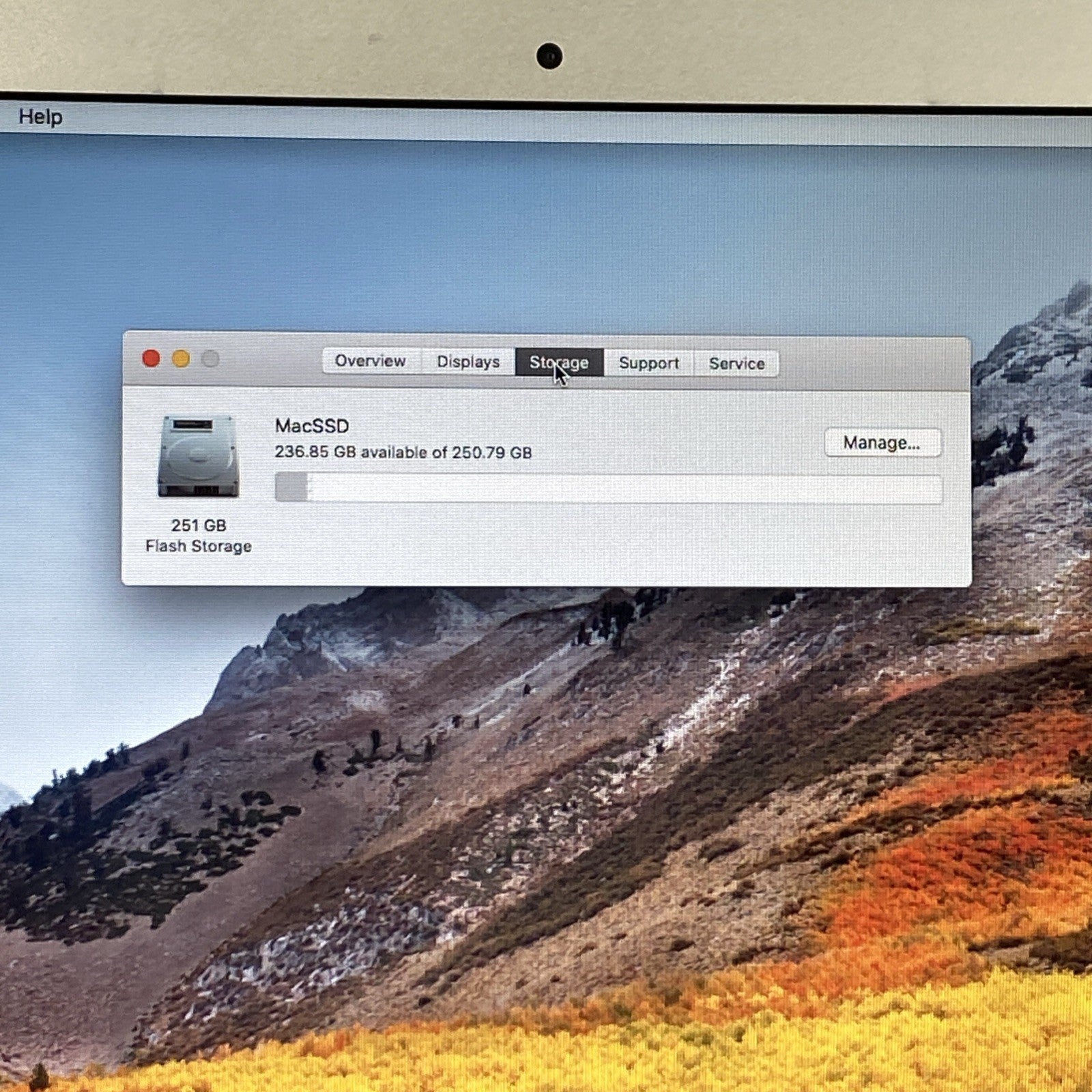 Apple MacBook Air A1369 2011 13" 1.7GHz i5 4GB RAM 250GB SSD os10.13.6 109Cycles3