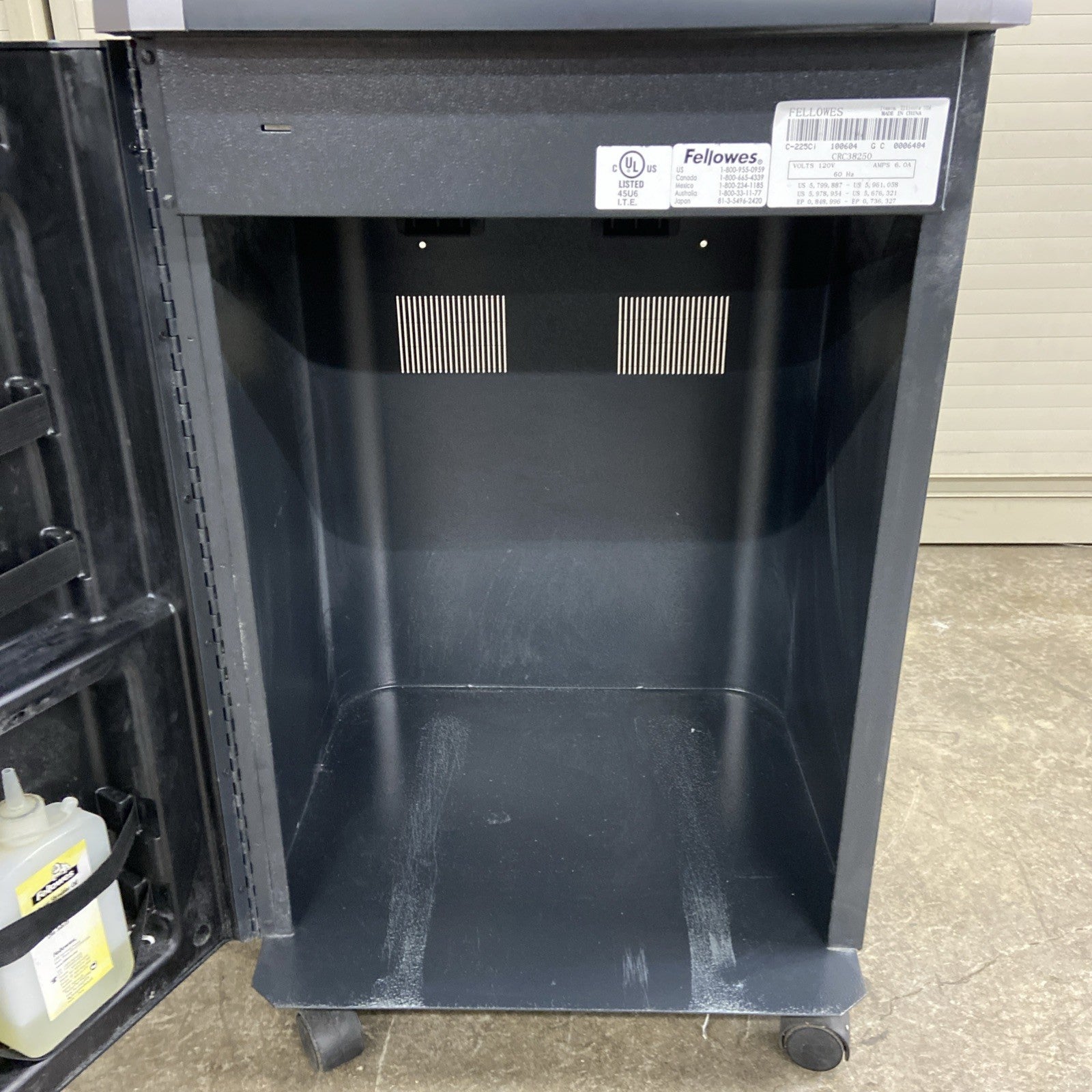 Fellowes Powershred 225i Strip Cut Shredder - Tested - Needs Repair