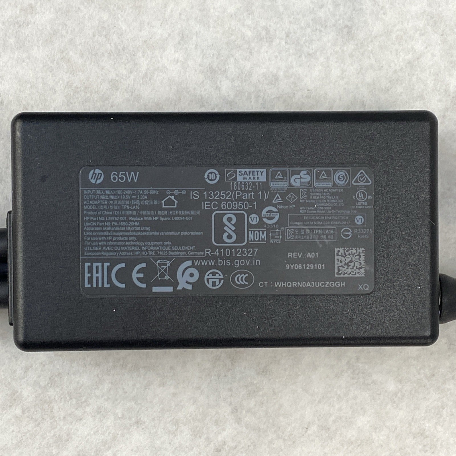 HP TPN-LA16 65W 19.5V 3.33A 7.4mm Laptop AC Adapter w/ Power Cord (Lot of 10)2