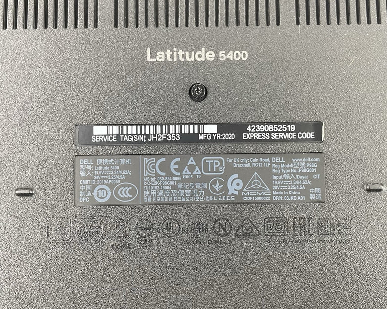 Dell Latitude 5400 14" i7-8665U 1.90 GHz 8 GB RAM No SSD/OS/AC - READ