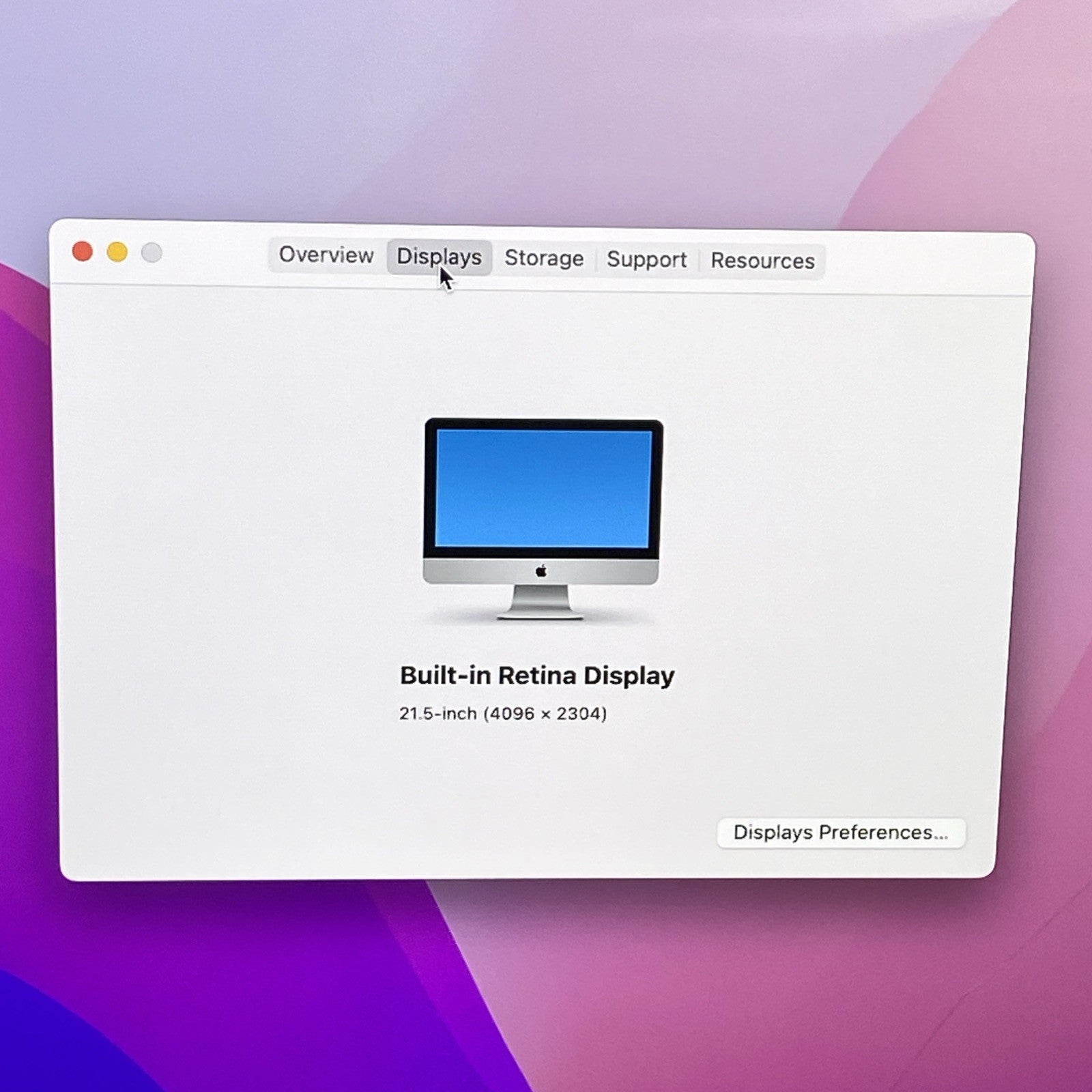 Apple A1418 iMac Retina 4k 21.5" 2015 3.1GHz i5 16GB RAM 1TB HDD Fusion -Cracked