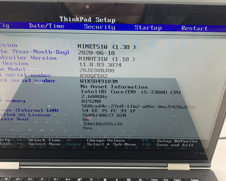 Lenovo X1 Yoga Gen 2 14" i5-7300U 2.6 GHz 8 GB Ram No OS No HDD No Batt No AC
