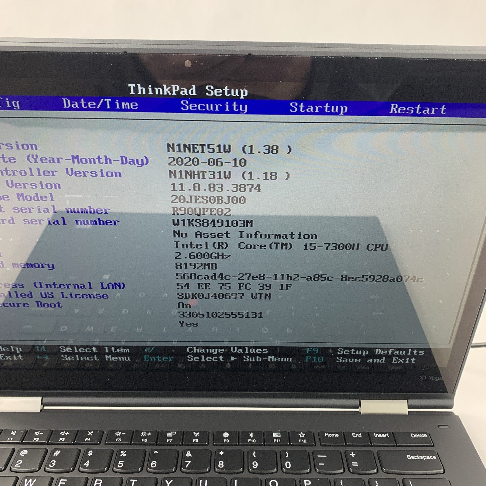 Lenovo X1 Yoga Gen 2 14" i5-7300U 2.6 GHz 8 GB Ram No OS No HDD No Batt No AC