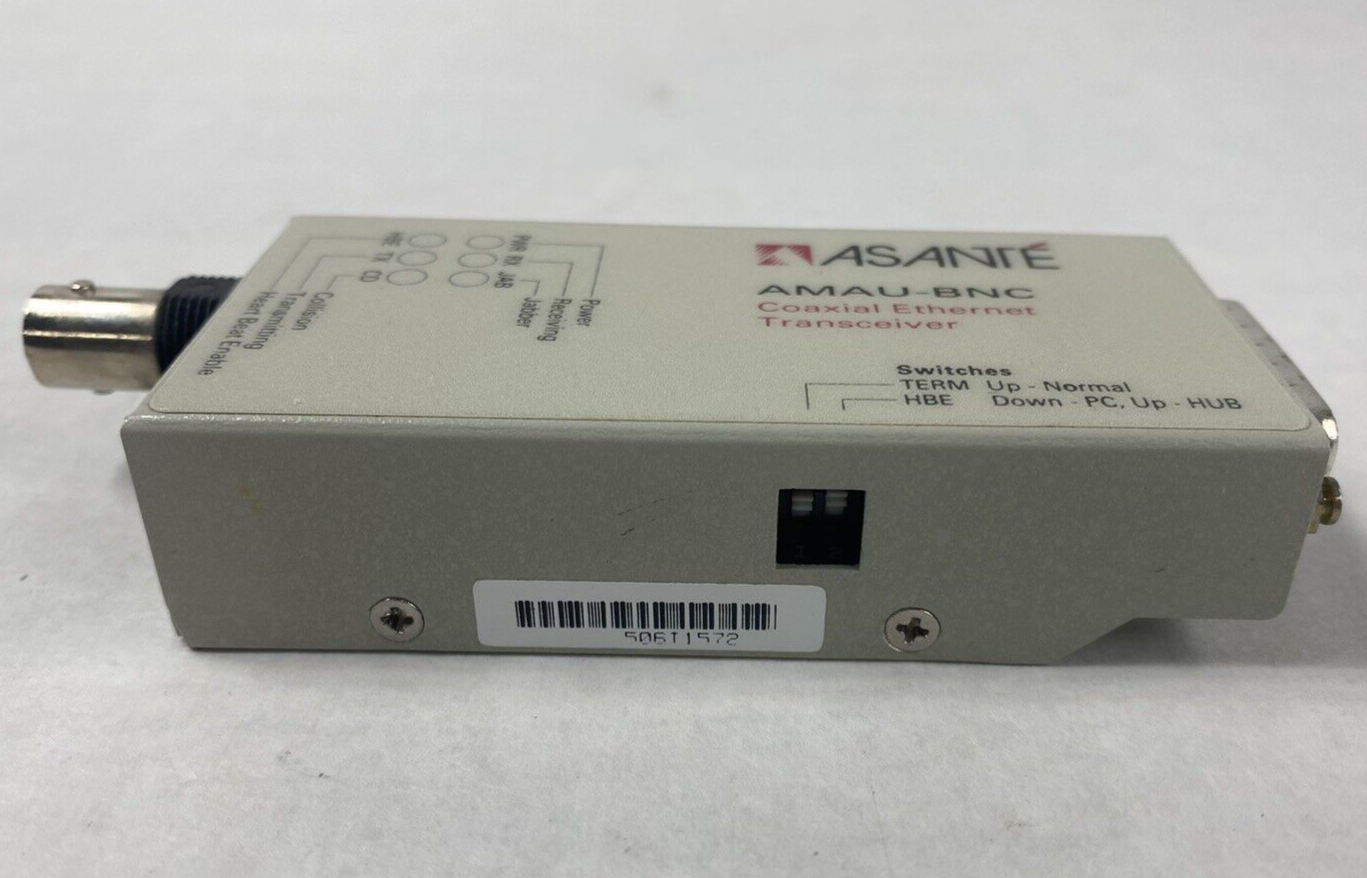Asanté AMAU-BNC Coaxial Ethernet Transceiver Untested