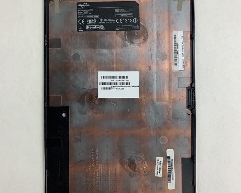 Motion CL920 Tablet PC Pentium N3540 2 GB Ram No HDD, OS, Battery Corner Bent