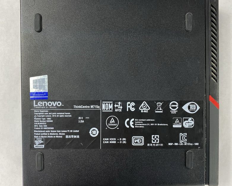 Lenovo ThinkCentre M715Q Micro AMD Pro A10-9700E 3GHz 8GB RAM No HDD/OS/AC