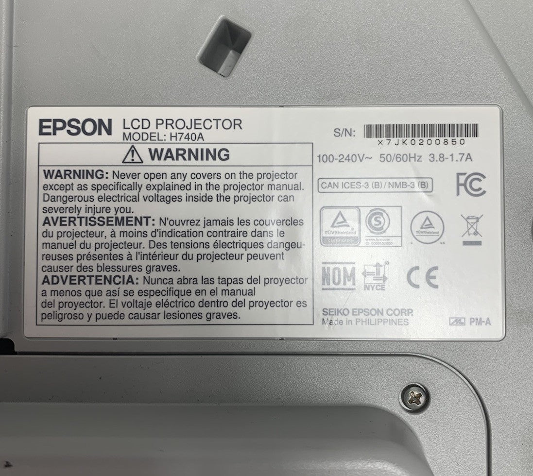 Epson PowerLite 695Wi H740A LCD Lamp Projector 769 Lamp Hours - No Remote7