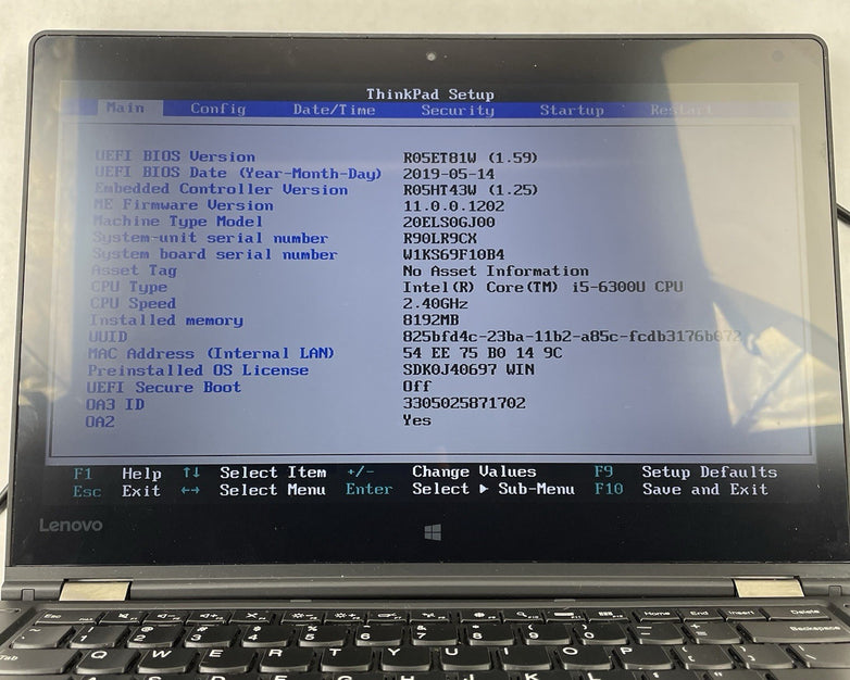 Lenovo ThinkPad Yoga 460 14" i5-6300U 2.40 GHz 8 GB RAM No SSD/OS/AC